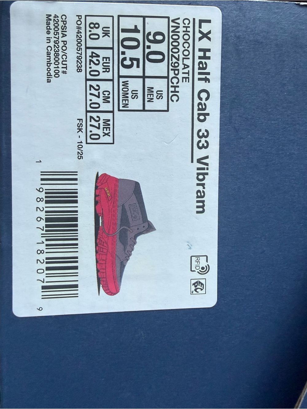 Vans LX Half Cab 33 Vibram Chocolate with Red Sole